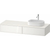 DURAVIT Zencha závesná skrinka pod umývadlo na dosku (umývadlo vpravo), 2 zásuvky, 1600 x 550 x 281 mm, biela/biela super matná, ZE4814R64840000