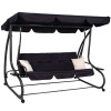 Springos Záhradná hojdačka 4-miestna, čierna FLORIDA