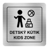 Nálepka detský kútik strieborná štruktúrovaná 8 x 8 cm