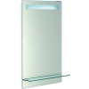AQUALINE Zrkadlo s LED osvetlením 50x80cm, sklenená polička, Tlakový vypínač ATH52