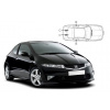 Slnečné clony na okná - HONDA Civic hatchback 3dv. (2006-) - Komplet sada