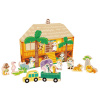 Teddies Safari/ZOO figurky dřevo + domeček