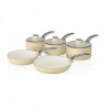 Sada hrncov - Set Swan Retro Cream 3 hrnca a 2 panva smotana (Sada hrncov - Set Swan Retro Cream 3 hrnca a 2 panva smotana)