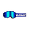 LS2 Helmets LS2 CHARGER GOGGLE BLUE WITH IRIDIUM VISOR