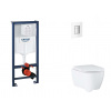 Grohe Rapid SL Set predstenovej inštalácie, klozetu, dosky SoftClose a tlačidla Skate Cosmopolitan, Moon White SANI11BB3131-GR