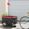 zahrada-XL Vozík za bicykel, čierno červený 30 kg, železo 94097