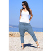 Glara Dámske bavlnené nohavice s trakmi 629947