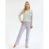 Dámské pyžamo dlouhé 19157P šedé vel.2XL - Gina