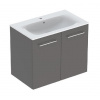 Geberit Selnova Square - Umývadlová skrinka 64x79x48 cm, s umývadlom, 2 dvierka, lávová mat 501.257.00.1