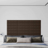 vidaXL Nástenné panely 12 ks hnedé 60x15 cm umelá koža 1,08 m² 343987
