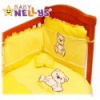 BABY NELLYS Obliečky do postieľky 2D Teddy - jersey - žltý