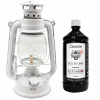 Retro petrolejová lampa s knôtom + 0,5 l olej biela (Retro petrolejová lampa s knôtom + 0,5 l olej biela)