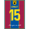 Superfutbal Maketa dresu FC Barcelona, modrá / bordová Rozmer: A3, Meno a číslo: Lenglet 15