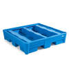 Záchytná vaňa classic-line z polyethylénu (PE), pre 4 sudy, bez roštu, 1330x1330x295
