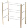 YAMAZAKI Stojan na topánky nastaviteľný 3518, na 9-16 párov, š.41-70 cm, kov/drevo, biely