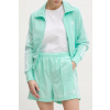 Šortky adidas Originals Firebird dámske, tyrkysová farba, s nášivkou, vysoký pás, JD0819 M