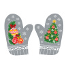 Vianočná Kuchynská chňapka - súprava 2ks rukavica s Vianočným motívom - VIANOČNÝ STROMČEK A GULE sivá