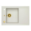 Alveus FORMIC 30 kuchynský granitový drez so sifónom 76x50 White+prepad gold 1128396+gold
