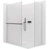 CERANO - Sprchová zástena Walk-in Crystal TL/P - 8 mm - bezvzperový systém + polička/držiak na uteráky - čierna matná, mliečne sklo - 130x90 cm