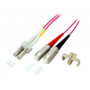 Fiber kábel LC-SC, 5m Duplex OM4(50/125µm), LSOH, 2mm, fialový