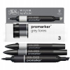 PROMARKER SADA 3 SIVÉ ODTIENE Winsor & Newton