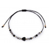 Náramek shamballa srdce a broušené korálky s AB efektem Varianta: 12 černá, Balení: 1 ks
