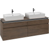 VILLEROY & BOCH Legato závesná skrinka pod dve umývadlá na dosku, 4 zásuvky, 1600 x 500 x 550 mm, Arizona Oak, B67700VH