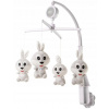 Plušový kolotoč nad postieľku Rabbit - sivo/biely 4Baby
