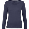 B&C | Inspire LSL T /women, Dámske tričko s dlhým rukávom, modrá navy, L