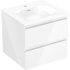 Mexen Orio, kúpeľňová skrinka 50 cm s umývadlom Vela, 2 zásuvky, biela lesklá, 91A10-05047-2-BFF00-W23M00