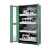 Chemická skriňa Systema-T CS-104G, antracit, krídlové dvere zelené, + 4 výsuvné vane