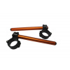ACCOSSATO Aluminium-forged clip-ons ACCOSSATO with metal clamp composed of 2 half-rings 10 degrees inclination, orange