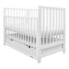 NEW BABY Detská postieľka BASIC so sťahovacou bočnicou a šuplíkom biela 125x65x87 biela