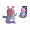Simba Peppa Pig 2v1 plyšový zaspávač hrajúci + svetlo, modrý, 25 cm