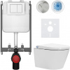 CERANO - Závesné WC s bidetom Cronus Standard - biela lesklá - tlačidlo Prime/Maxio, biele - na zamurovanie - 59,3x38,4 cm