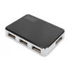DIGITUS Digitus DA-70220 hub USB 2.0 Mini-B 480 Mbit/s Čierna, Strieborná (DA-70220)