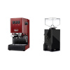 Gaggia New Classic EVO, red + Eureka Mignon Silenzio, BL black