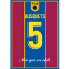 Superfutbal Maketa dresu FC Barcelona, modrá / bordová Rozmer: A4, Meno a číslo: Busquets 5