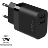 FIXED nabíjačka s 2x USB-A, 17W, čierna FIXC17N-2U-BK