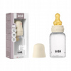 Antikoliková plastová fľaša bez obsahu BPA BIBS 150 ml, cumlík z kaučuku Ivory