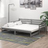 vidaXL Rozkladacia denná posteľ sivá borovicový masív 2x(90x200) cm - Sivá - 23072-164578