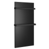 Sapho ENIS kúpeľňový sálavý vykurovací panel 600W, 590x1200 mm, držiaky uterákov, IP44, čierna mat RH600B-2