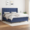 zahrada-XL Posteľný rám boxspring s matracom modrý 180x200 cm látka 3131455