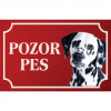Dalmatínsky pes - Kovová tabuľka POZOR PES