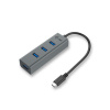 i-tec USB-C Metal 4-portový HUB, 4x USB 3.0 C31HUBMETAL403