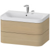 DURAVIT Happy D.2 Plus c-shaped závesná skrinka s nábytkovým umývadlom s dvomi otvormi, 2 zásuvky, 775 x 490 x 480 mm, dub Mediterrane, HP4347E7171