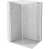 Mexen Lunar, L pravý výklopný päťuholníkový sprchový kút 90x100 cm, 8mm číre sklo, oceľový profil, 831L-090P-100L-97-00-P