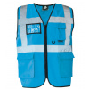 Korntex Berlin Multifunkčná reflexná vesta na zips KX802 Sky Blue M