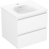 Mexen Orio, kúpeľňová skrinka 50 cm s umývadlom Vela, 2 zásuvky, biela matná, 91A10-05047-2-BFF01-W23M01