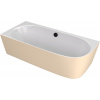 Polysan SUSSI L rohová stojící vana litý mramor 160x70x49,5cm, bílá/béžová mat